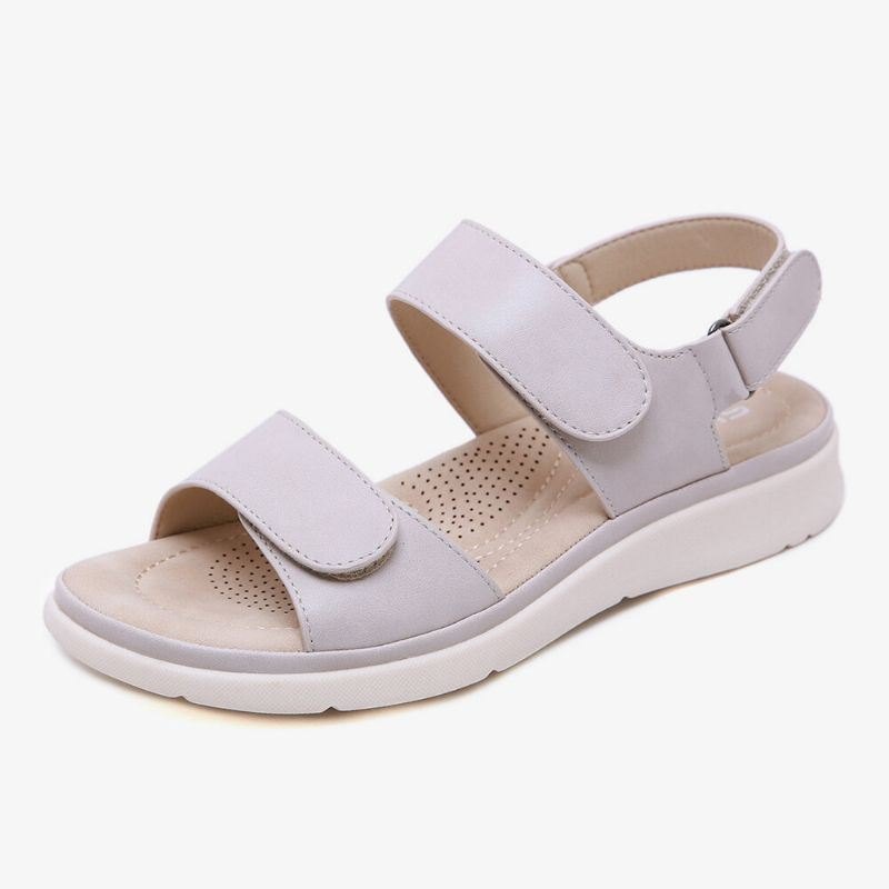 Dame Myk Såle Krokløkke Ensfarge Comfy Summer Beach Flat Sandaler