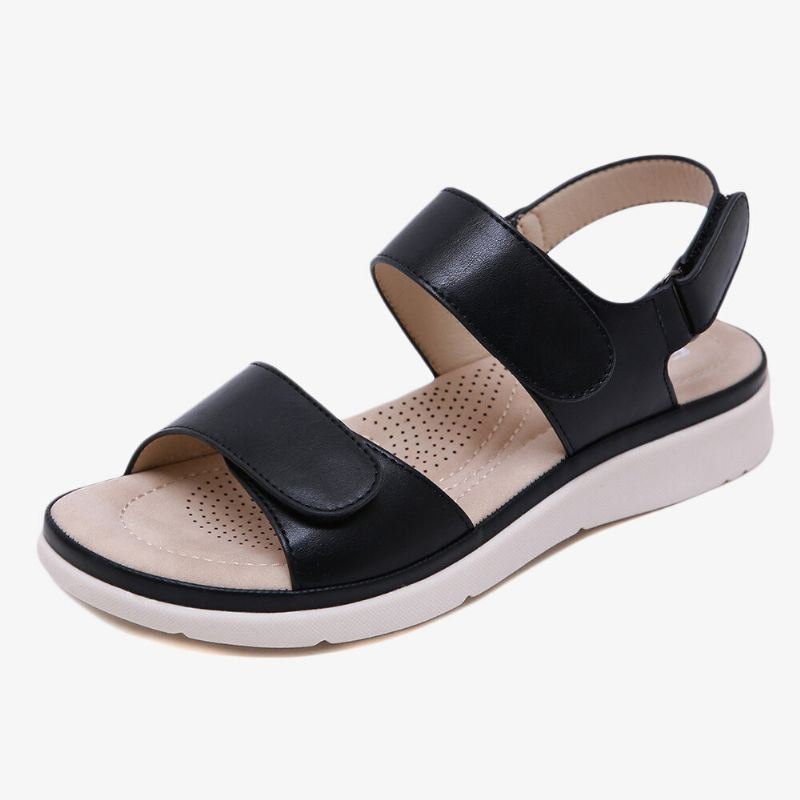 Dame Myk Såle Krokløkke Ensfarge Comfy Summer Beach Flat Sandaler