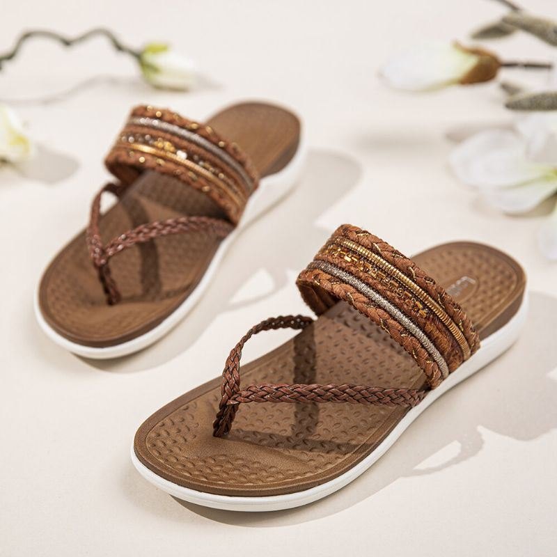 Dame Vevde Flipflops Clip Toe Myk Såle Slip On Flat Sandaler