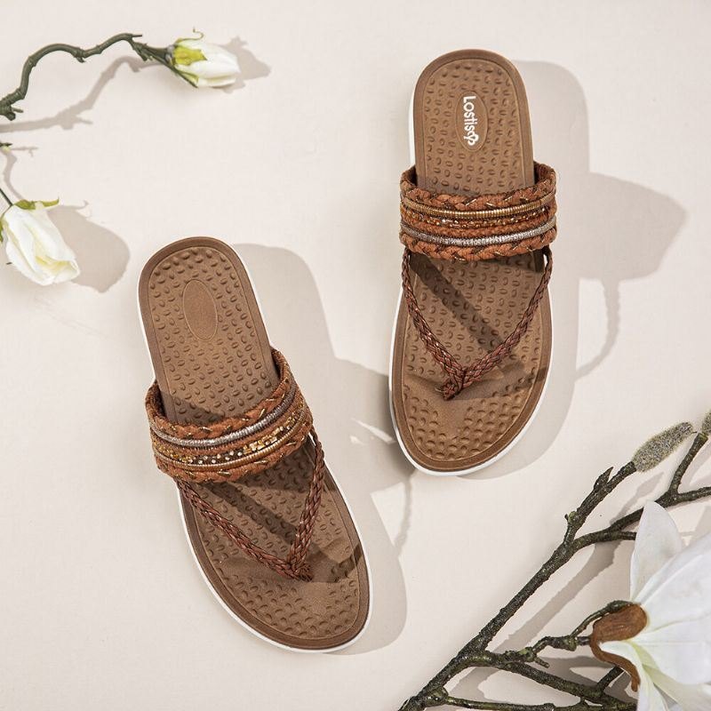 Dame Vevde Flipflops Clip Toe Myk Såle Slip On Flat Sandaler