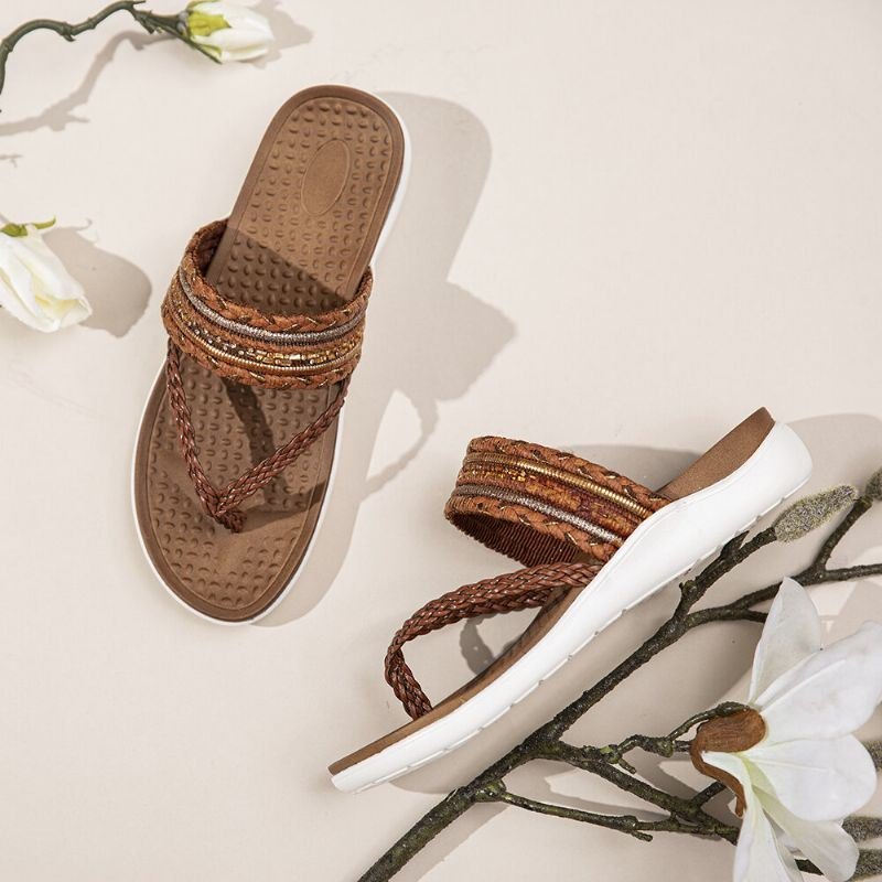 Dame Vevde Flipflops Clip Toe Myk Såle Slip On Flat Sandaler