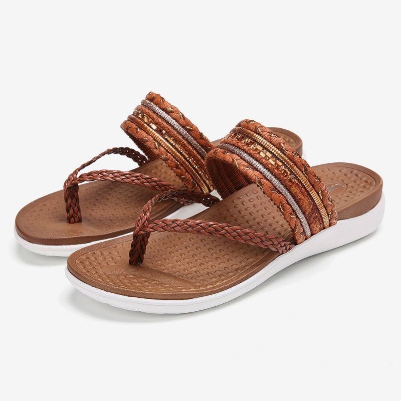 Dame Vevde Flipflops Clip Toe Myk Såle Slip On Flat Sandaler