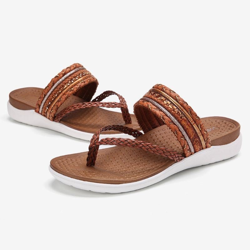 Dame Vevde Flipflops Clip Toe Myk Såle Slip On Flat Sandaler