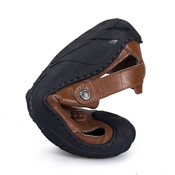 Herre Komfortable Anti Collision Toe Sandaler I Ekte Skinn