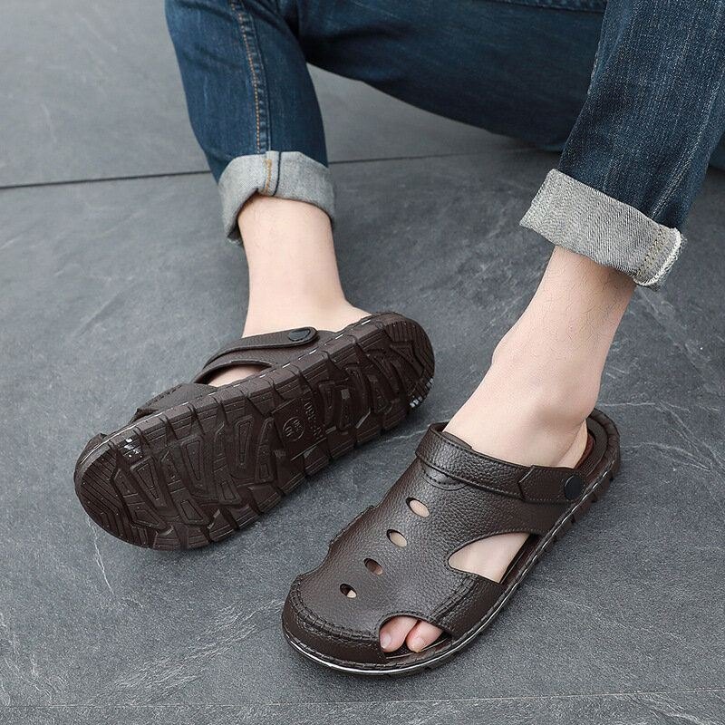 Herre Pustende Sklisikker Strand Outdoor Toe Beskyttende Sandaler