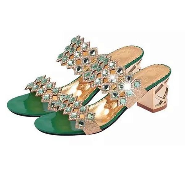 Sommer Dame Strandsandaler Elegante Rhinestone Sandaler Plattformsandaler