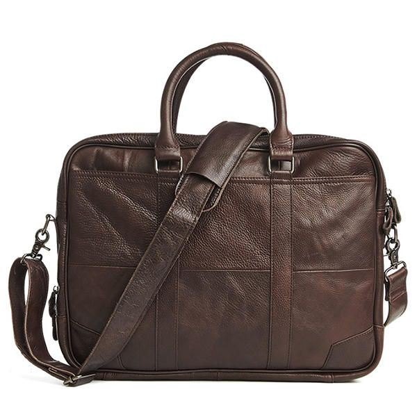 Business Laptop-veske I Ekte Skinn For Herre Koffert Crossbody-veske