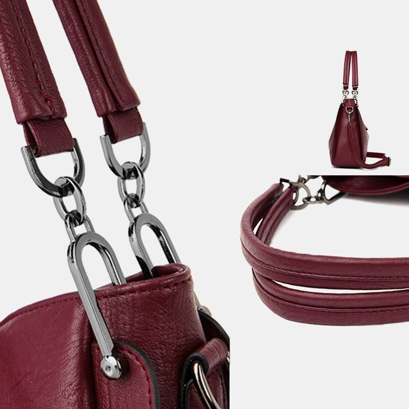 Dame Stor Kapasitet Solid Dusk Tote Bag Crossbody Bag Håndveske