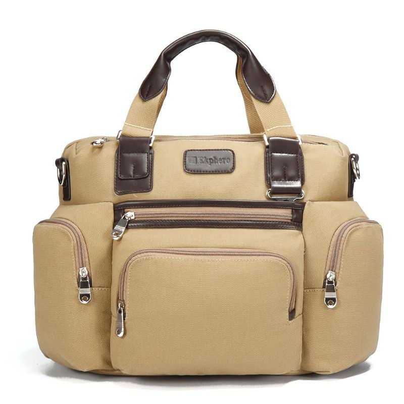 Herre Canvas Business Casual Travel Laptop Bag Håndveske