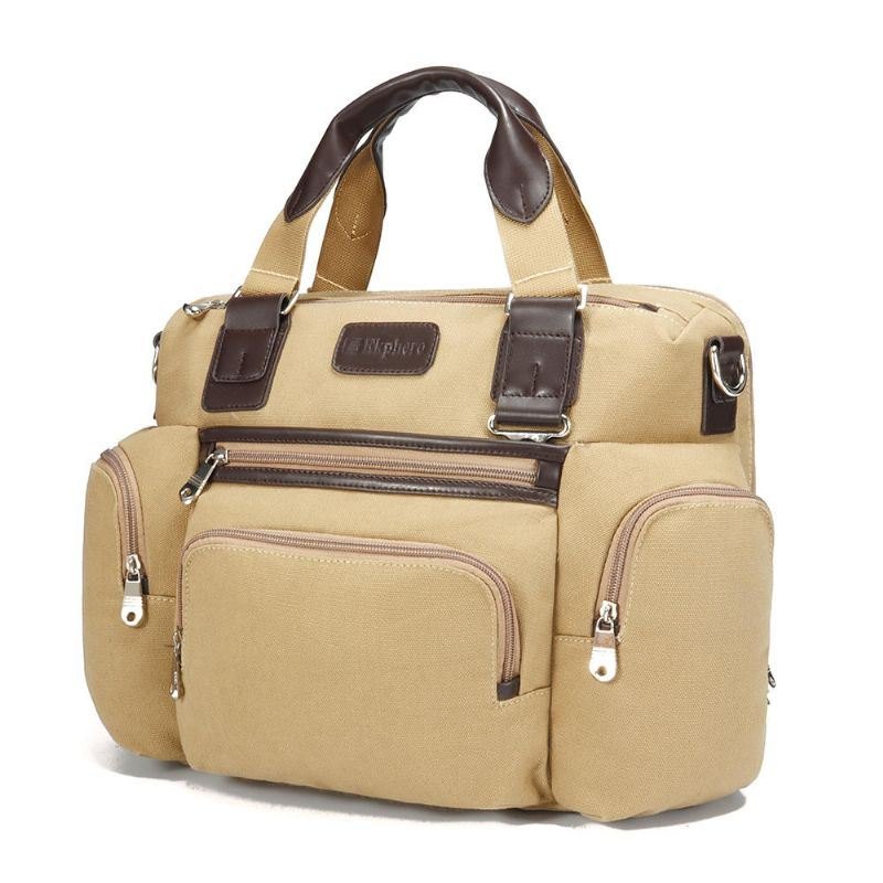 Herre Canvas Business Casual Travel Laptop Bag Håndveske