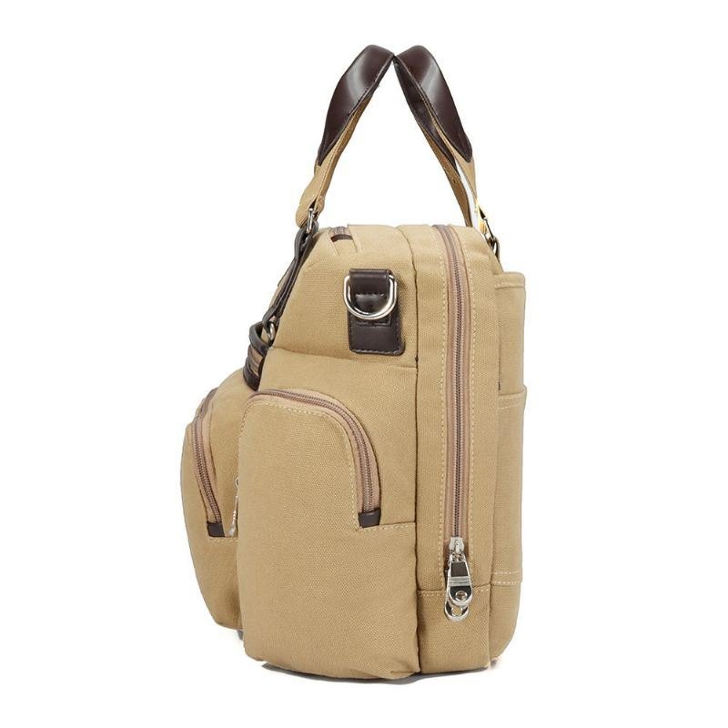 Herre Canvas Business Casual Travel Laptop Bag Håndveske