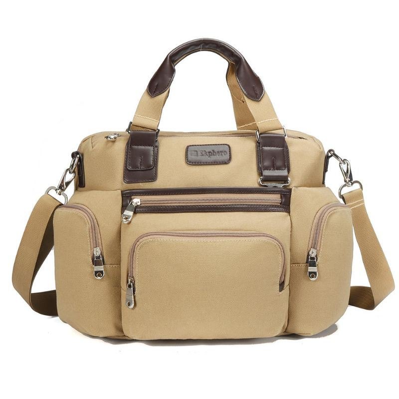 Herre Canvas Business Casual Travel Laptop Bag Håndveske