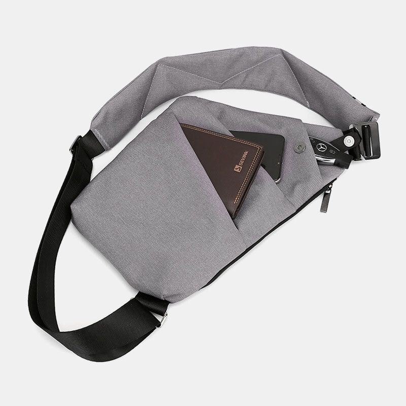 Herre Lysende Oxford Multilommer Stor Kapasitet Anti-tyveri Vanntett Crossbody Bag Bryst Bag Sling Bag