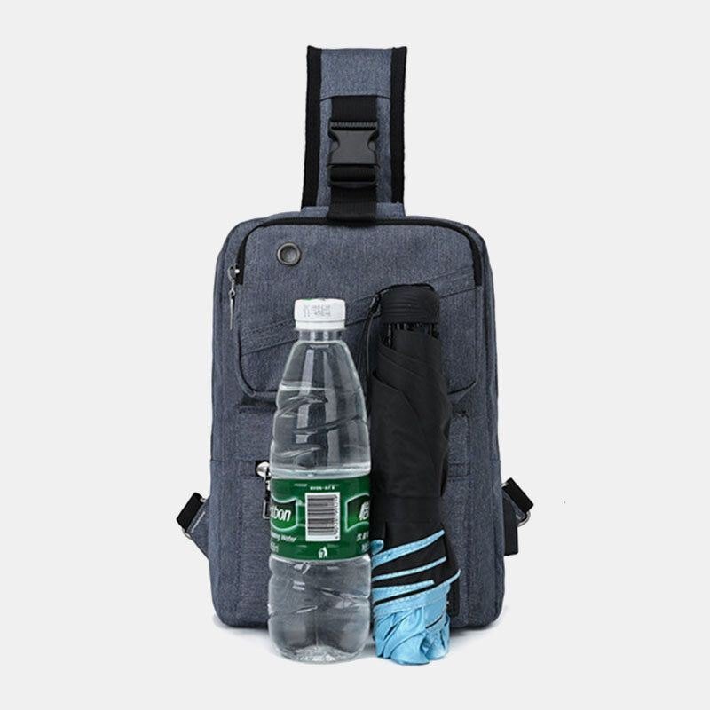 Herre Stor Kapasitet Usb Ladbart Hull Hodetelefonhull Vanntette Brystvesker Skulderveske Crossbody-vesker