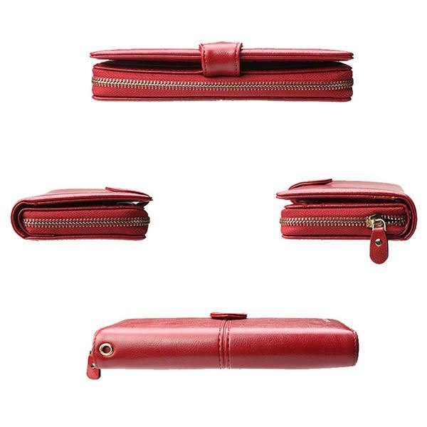 Baellerry Dame Imitert Skinn Med Stor Kapasitet Moteveske Lommebok Pure Color Clutch Bag Kortholder