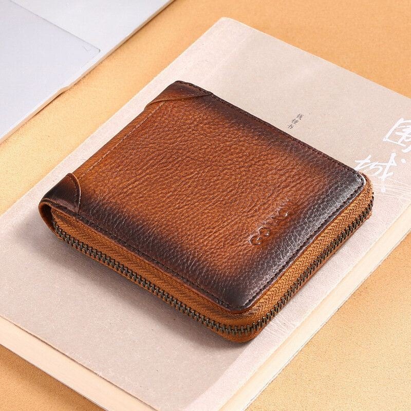 Herre Ekte Skinn Anti-tyveri Multi-slot Lisenskort Etui Kortholder Lommebok