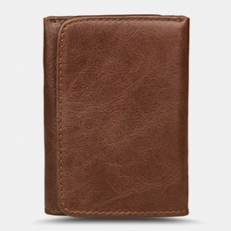 Herre Vintage Anti-magnetisk Kuskinn Lommebok Trifold Kort Multi-kort Spor Kortetui Førerkort Lommebok