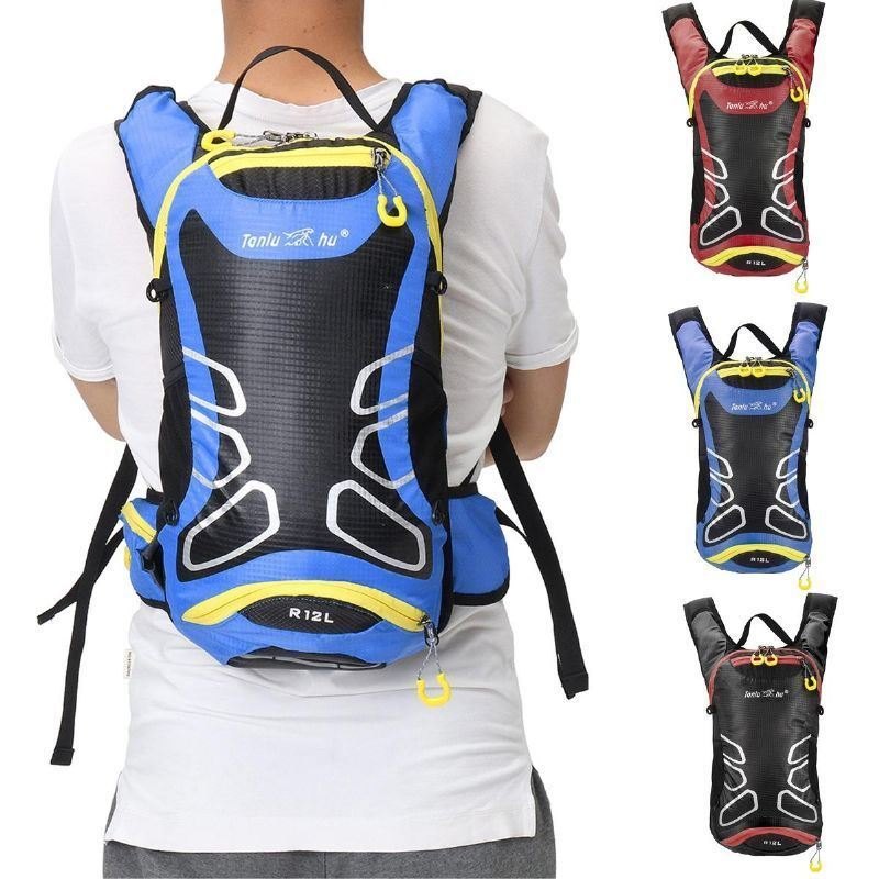 Herre Multifunksjon 12l Pustende Motorsykkelryggsekk Vanntett Nylon Rideveske