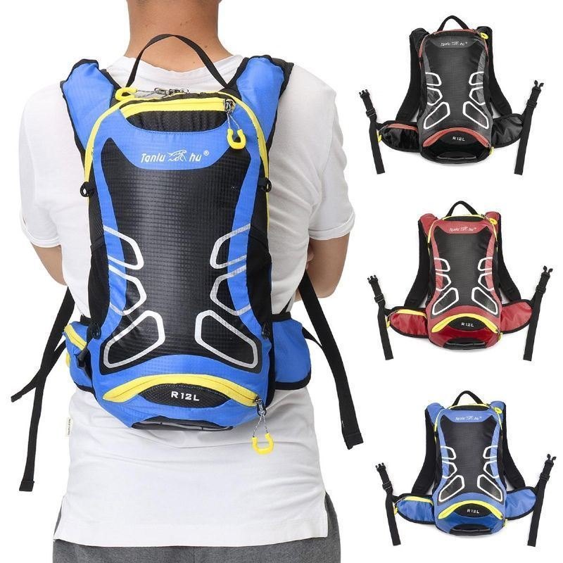 Herre Multifunksjon 12l Pustende Motorsykkelryggsekk Vanntett Nylon Rideveske