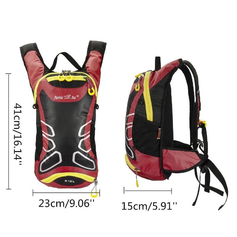 Herre Multifunksjon 12l Pustende Motorsykkelryggsekk Vanntett Nylon Rideveske