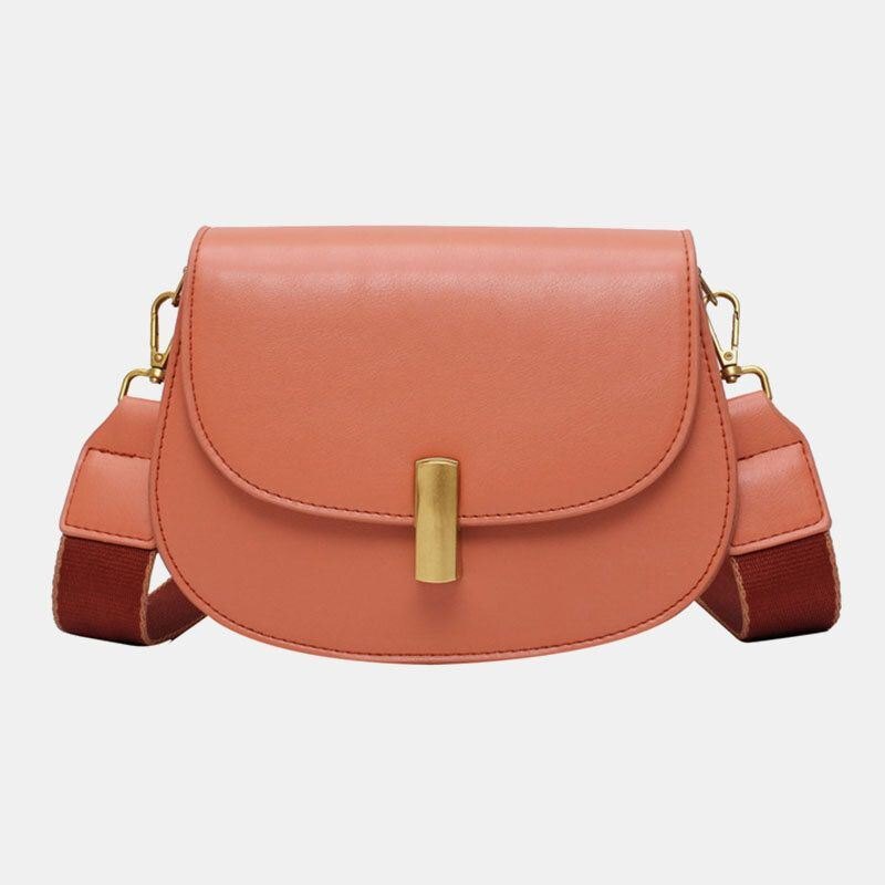 Dame Solid Halvsirkel Sadelveske Crossbody Bag Leisure Chest Bag