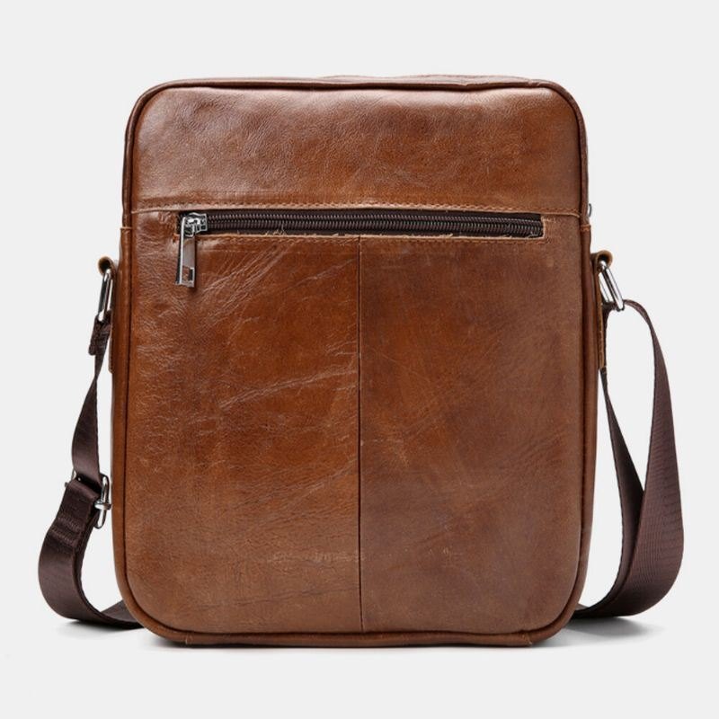 Herre Business Retro Ekte Skinn Vanntett Slitebestandig Crossbody Bag