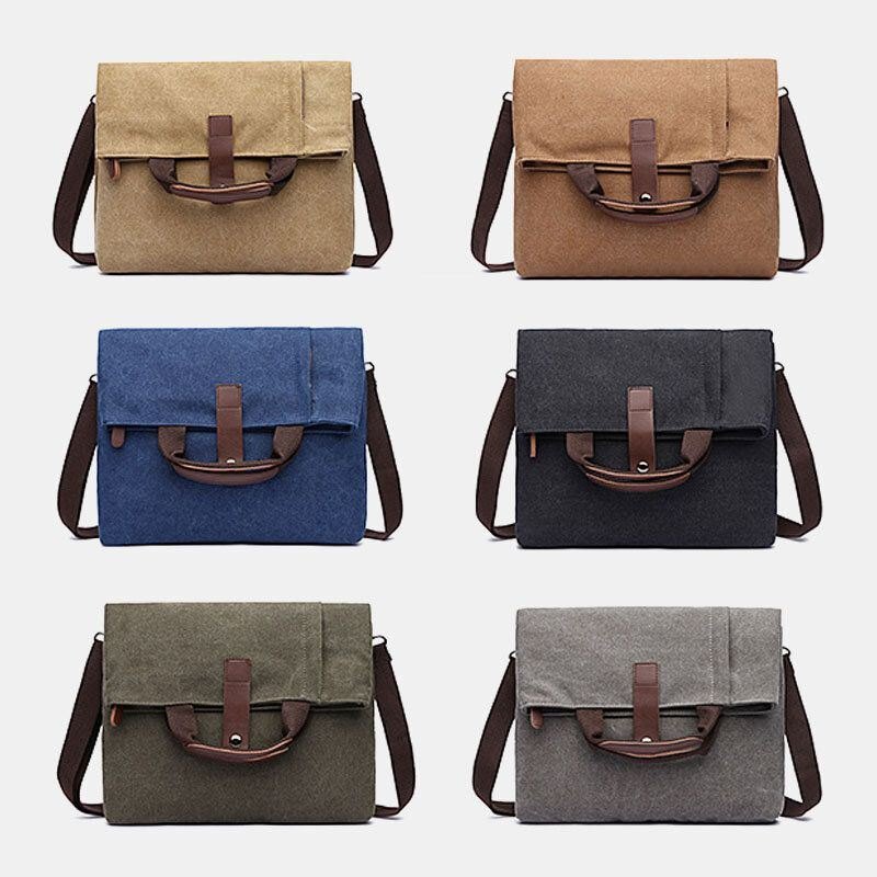 Herre Canvas Anti-tyveri Vanntett Vintage Messenger Bag Skulderveske Crossbody Bag Håndveske