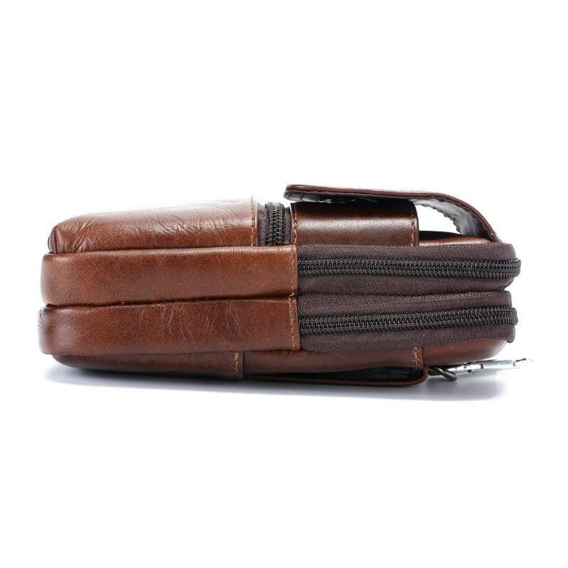 Herre Kuskinn Minimalistisk Mote Telefonlomme Midjeveske Crossbody-veske