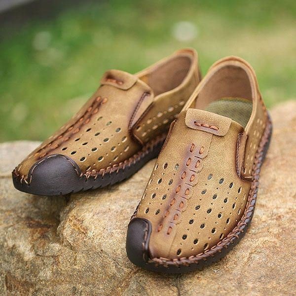Herre Håndsøm Hollow Out Slip On Casual Flats
