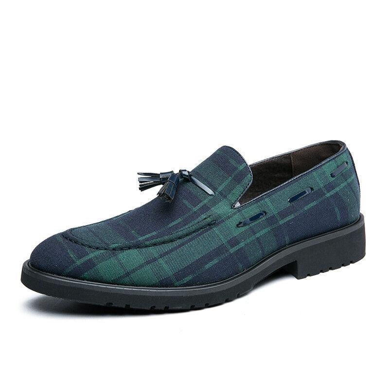Herre Stitching Slip On Spiss Tå Stilige Loafers Sko