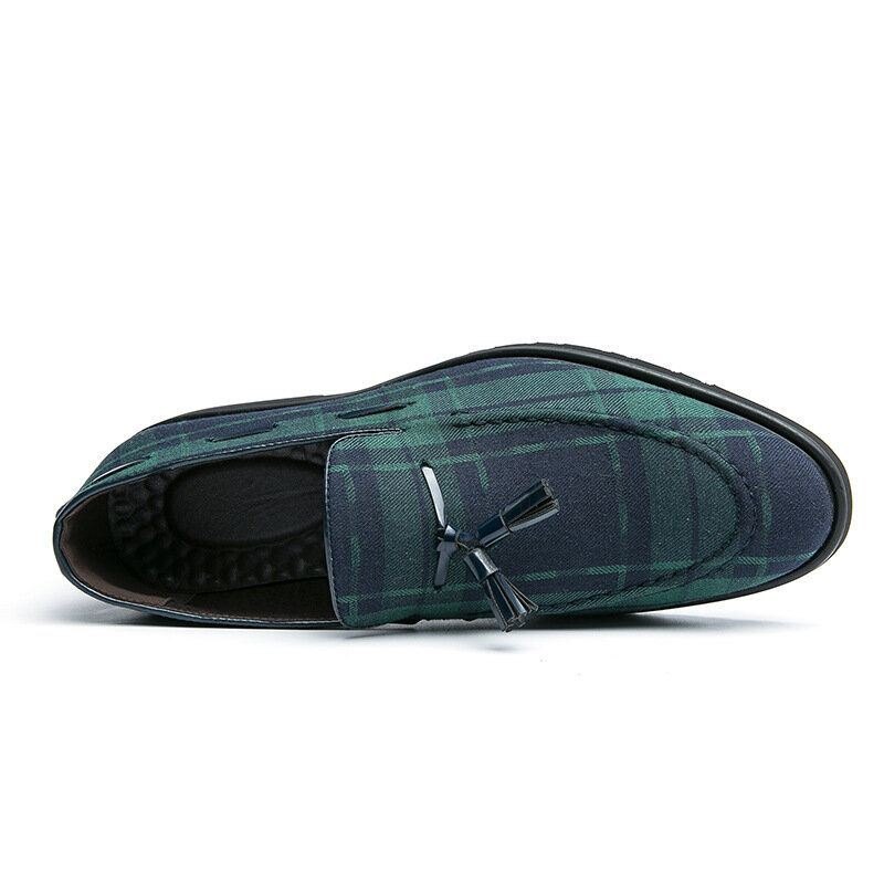 Herre Stitching Slip On Spiss Tå Stilige Loafers Sko