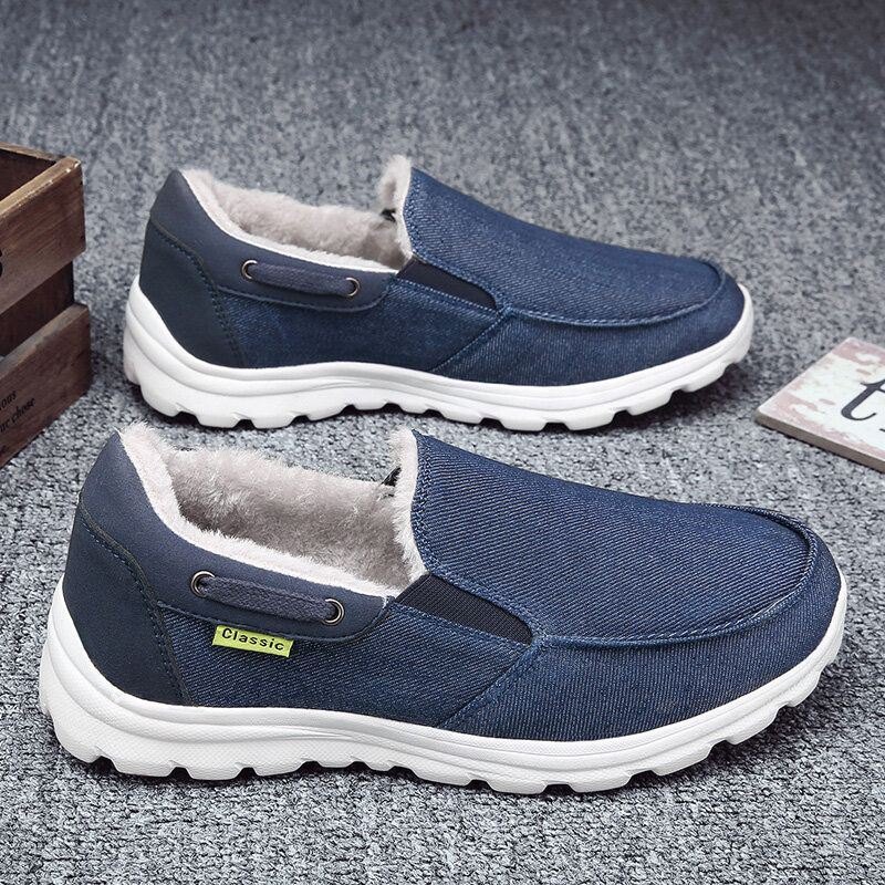 Herre Syklut Varm Behagelig Elastisk Slip-on Sport Uformelle Flate Sko
