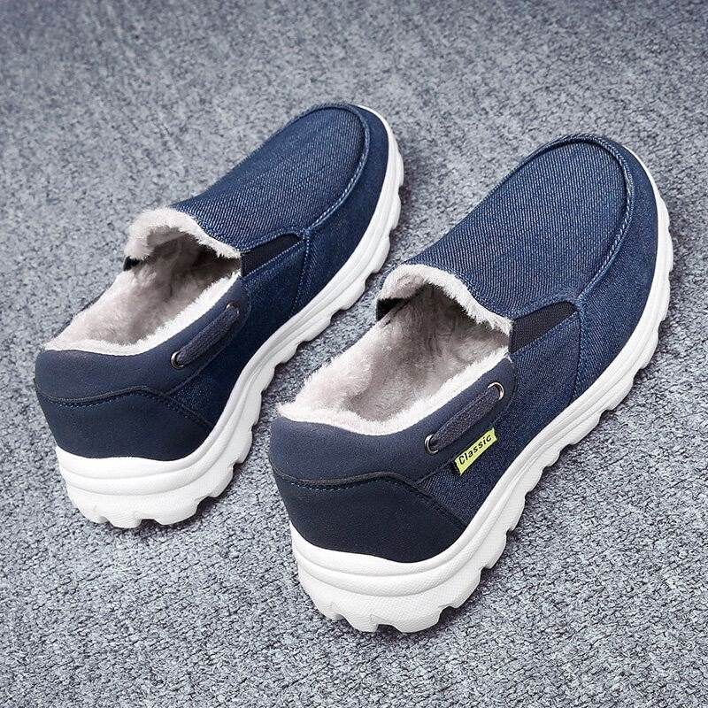 Herre Syklut Varm Behagelig Elastisk Slip-on Sport Uformelle Flate Sko