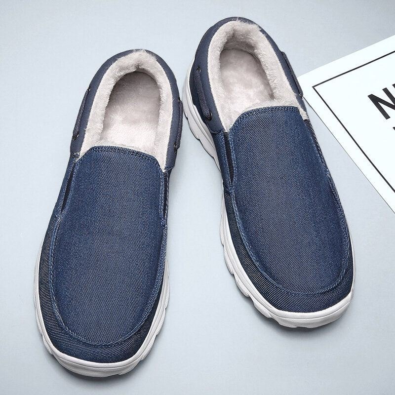 Herre Syklut Varm Behagelig Elastisk Slip-on Sport Uformelle Flate Sko