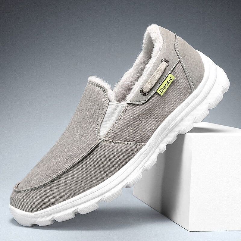 Herre Syklut Varm Behagelig Elastisk Slip-on Sport Uformelle Flate Sko