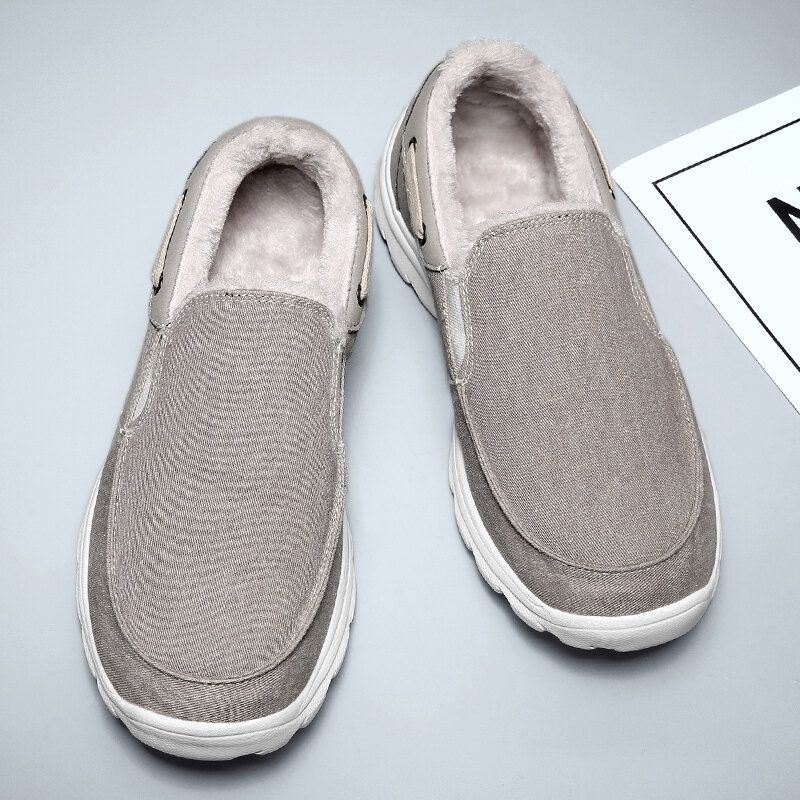 Herre Syklut Varm Behagelig Elastisk Slip-on Sport Uformelle Flate Sko