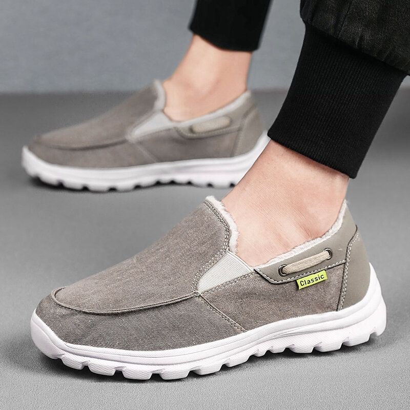 Herre Syklut Varm Behagelig Elastisk Slip-on Sport Uformelle Flate Sko