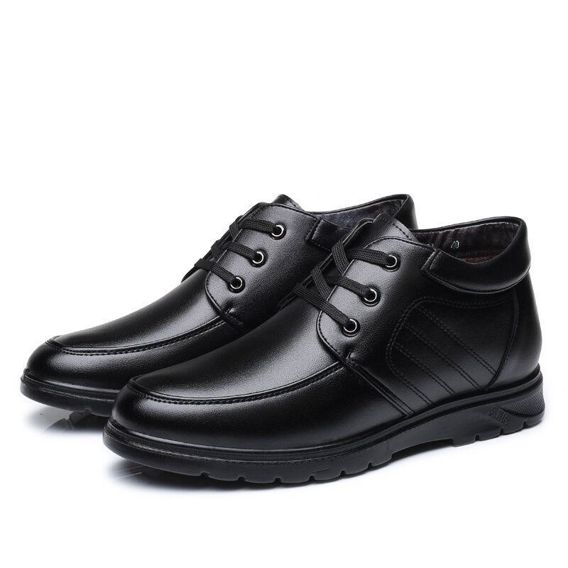 Herre Komfortabel Mikrofiberskinn Varmforet Snøring Business Casual Boots