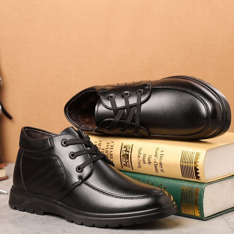 Herre Komfortabel Mikrofiberskinn Varmforet Snøring Business Casual Boots