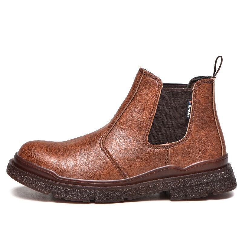 Herre Mikrofiber Skinn Vanlig Sklisikker Slitbestandig Slip-on Casual Boots