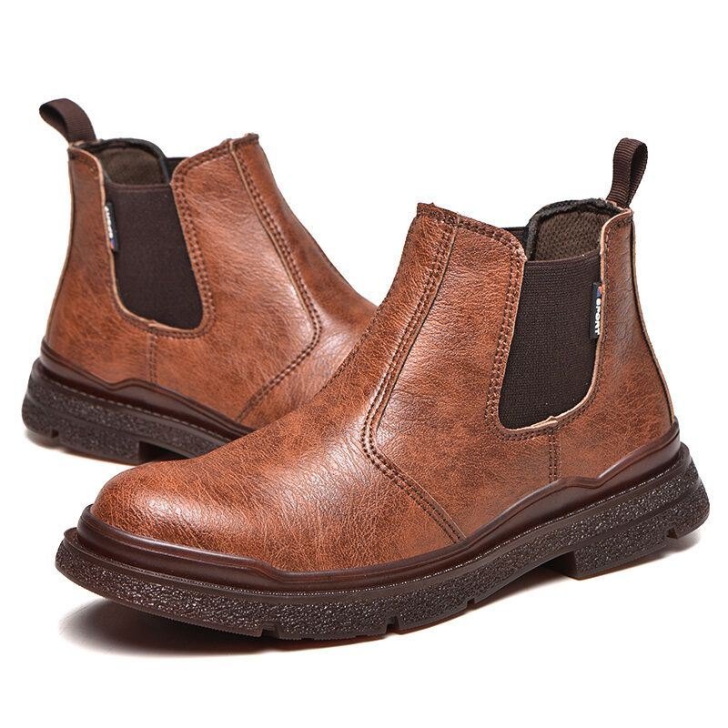 Herre Mikrofiber Skinn Vanlig Sklisikker Slitbestandig Slip-on Casual Boots
