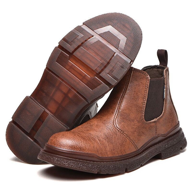 Herre Mikrofiber Skinn Vanlig Sklisikker Slitbestandig Slip-on Casual Boots