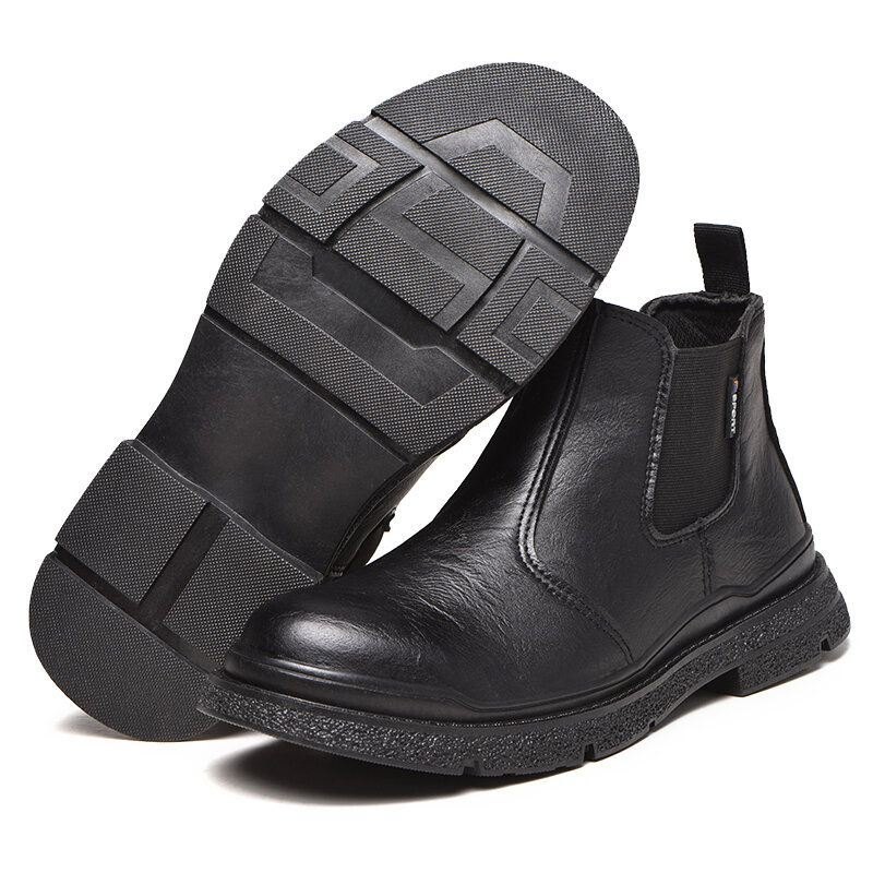 Herre Mikrofiber Skinn Vanlig Sklisikker Slitbestandig Slip-on Casual Boots