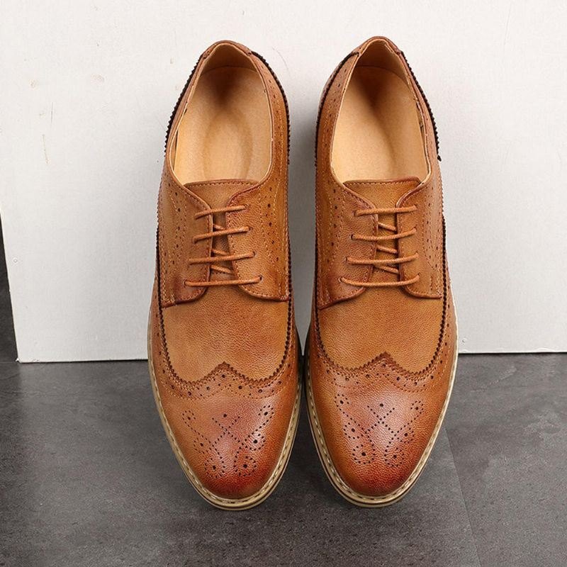 Brogue Utskåret Uformelt Mykt Business-skinn Oxfords For Menn