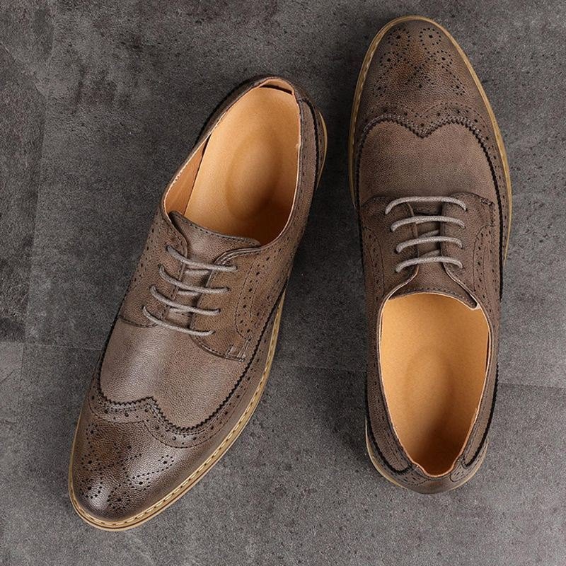 Brogue Utskåret Uformelt Mykt Business-skinn Oxfords For Menn