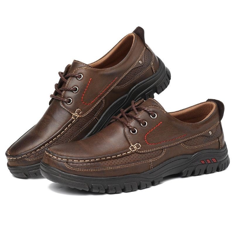 Mykt Skinn I Ren Farge For Herre Casual Business Office Oxfords