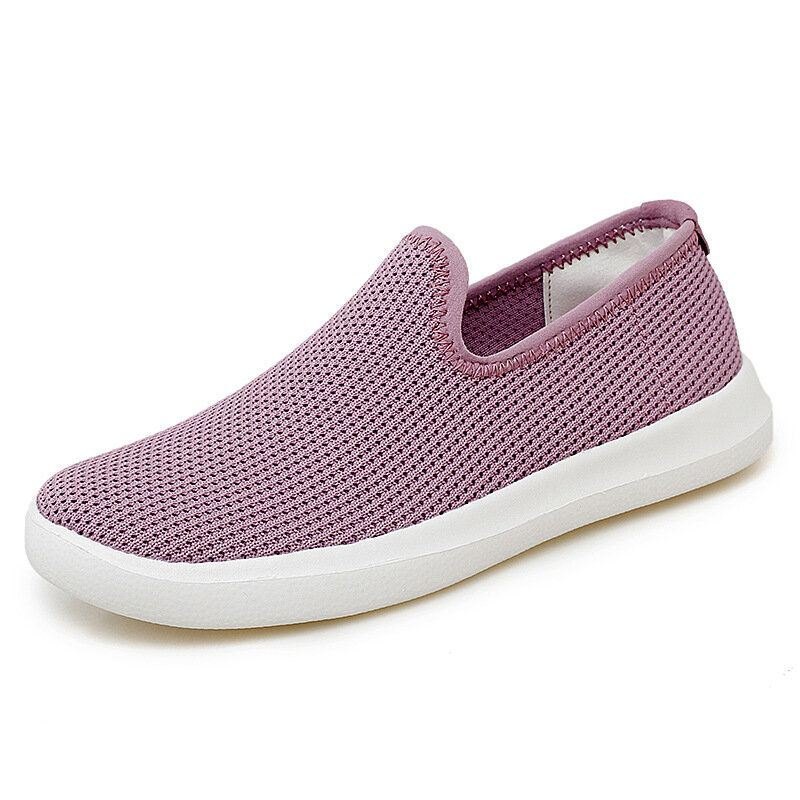 Dame Uformelt Pustende Nettingklut Myk Såle Slip-on Loafers