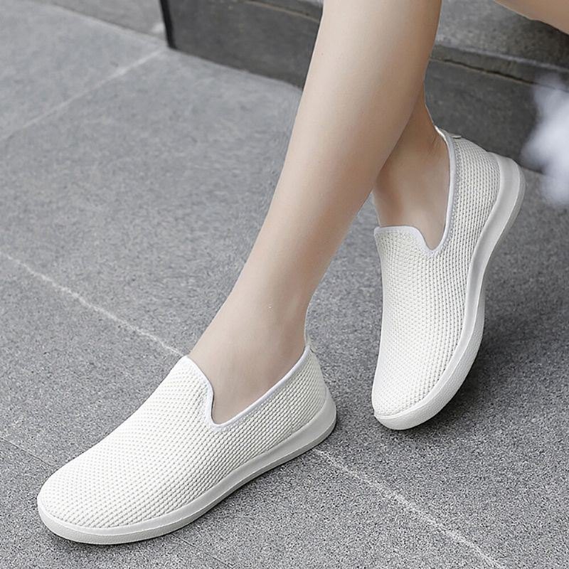 Dame Uformelt Pustende Nettingklut Myk Såle Slip-on Loafers