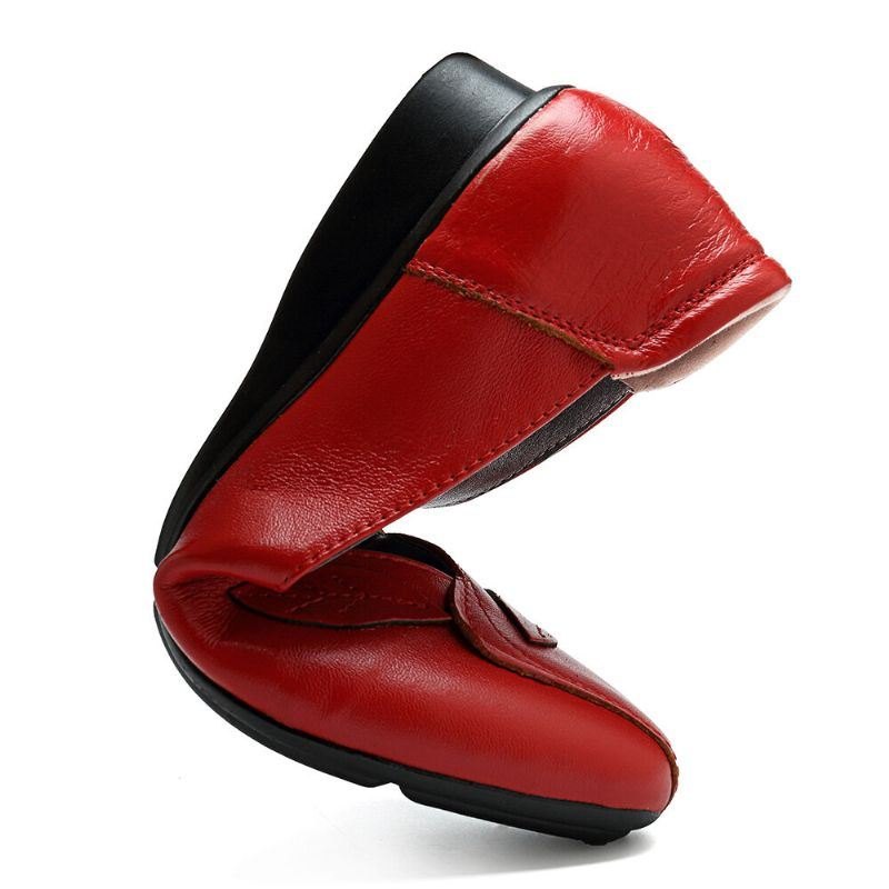 Damesko Blad Komfortabel Årsaksmessig Slip On Flats