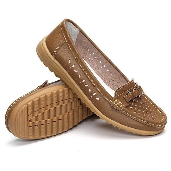 Hollow Out Flat Myk Komfortabel Slip On Casual Sko